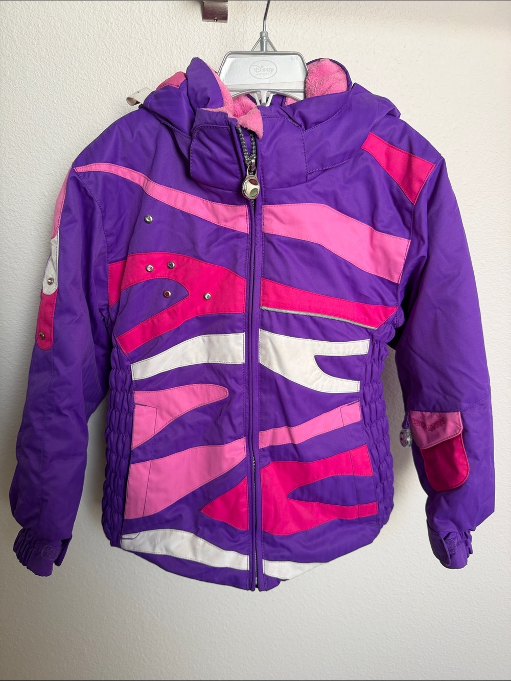 Kids Purple & Pink Winter Jacket - Hooded Coat